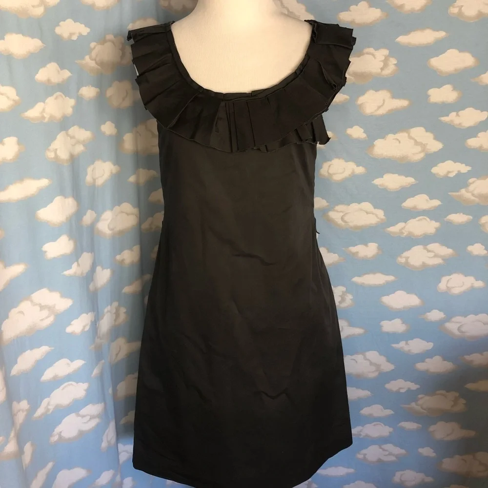 J. Crew Ruffled Scoop-neck Fit & Flare Dress‎ Charcoal Gray Size 2